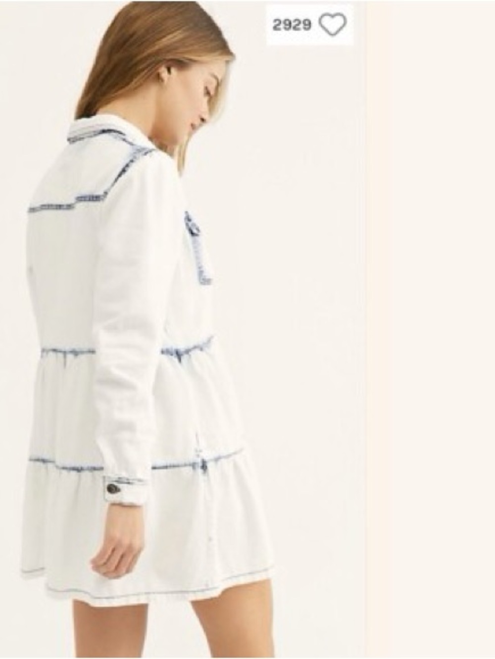 Free People Nicole Shirt Dress Long Sleeve Washed Denim - size Medium - Picture 3 of 9